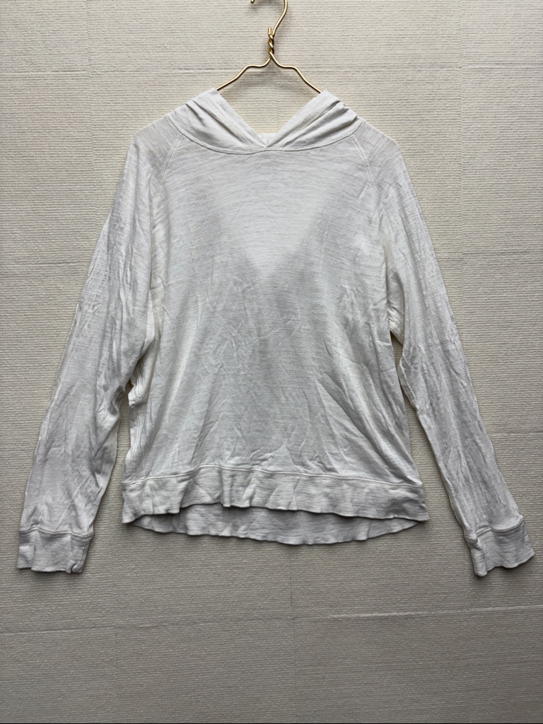 Faherty Lightweight White Hooded Women's Top Xl
